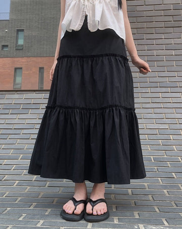 Vito Tiered Long Banding Skirt